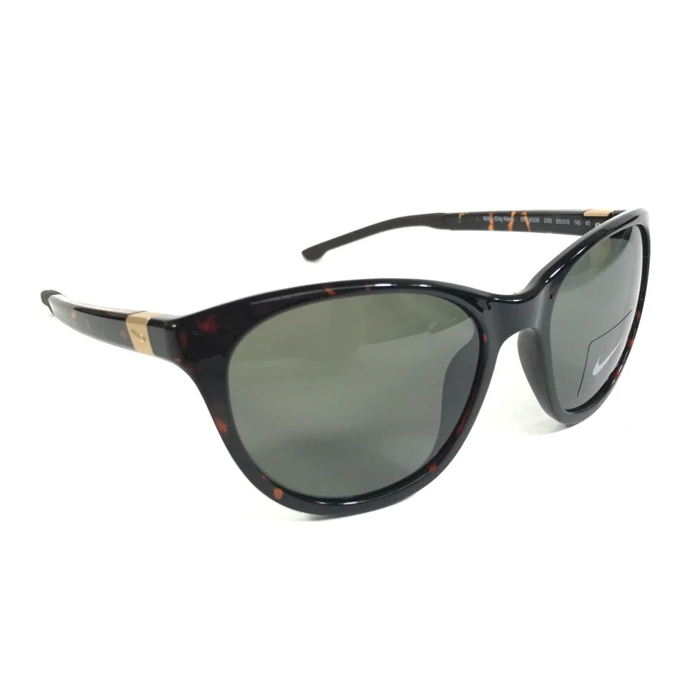 Nike Sunglasses City Hero EV24006 298 Tortoise Cat Eye Frames with Green Lenses